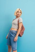 Tri-Blend Cropped T-Shirt personnalisé pur femme | Just Hoods