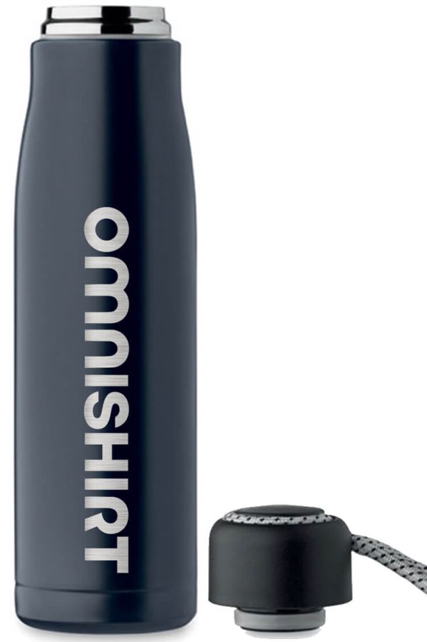 Gourde isotherme en acier inoxydable 500 ml avec dragonne - Gourde gravée personnalisée | Omnishirt