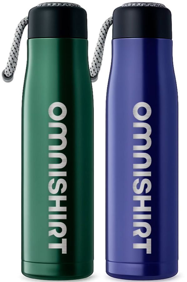 Gourde isotherme en acier inoxydable 500 ml avec dragonne - Gourde gravée personnalisée | Omnishirt