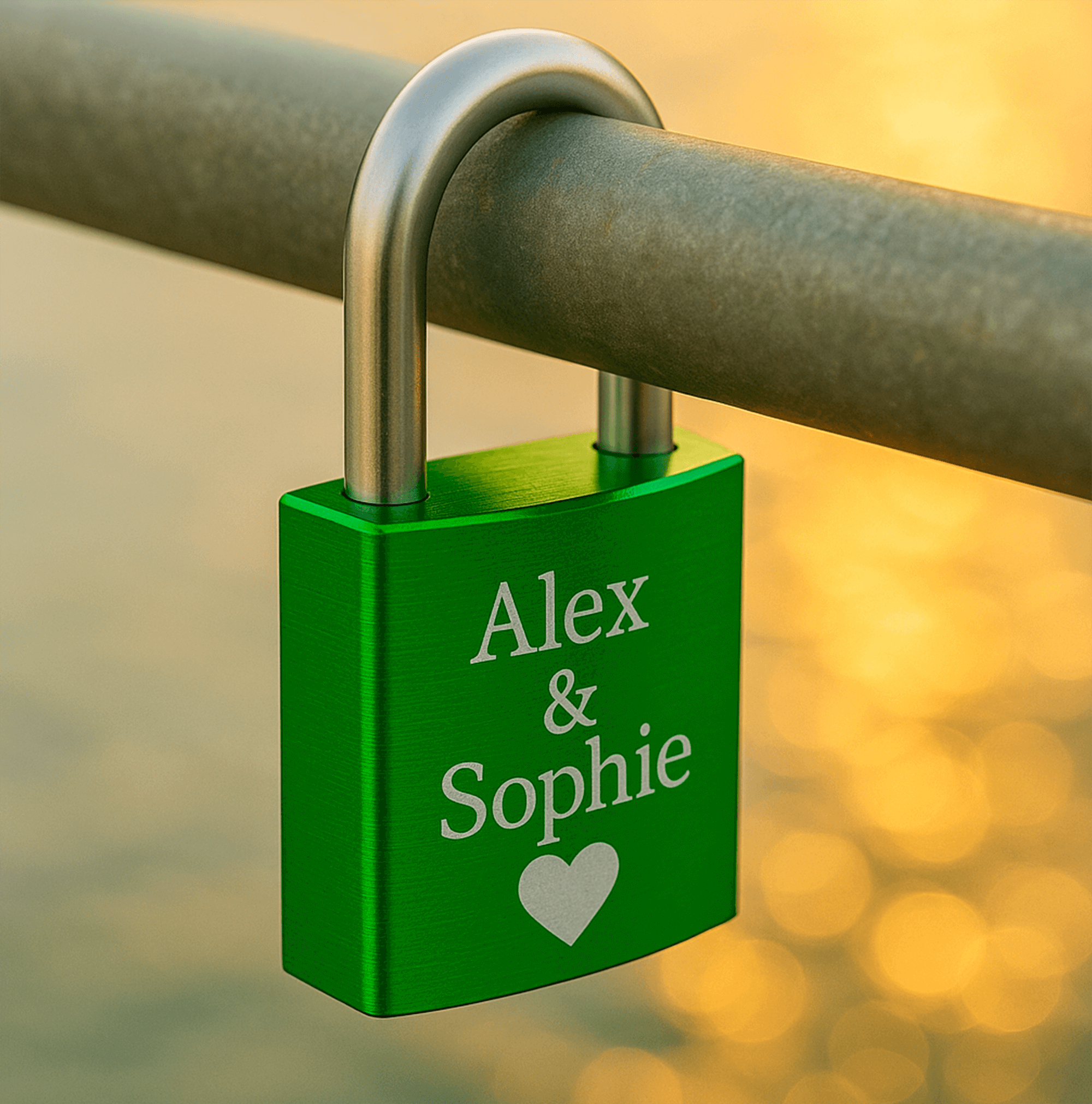Cadenas d'amour avec gravure imprimée