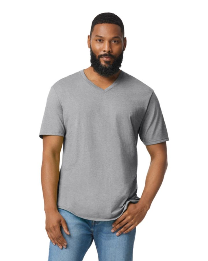 Softstyle T-Shirt Col-V personnalisé pour homme | Gildan