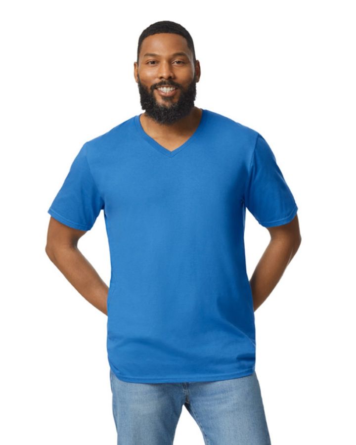 Softstyle T-Shirt Col-V personnalisé pour homme | Gildan