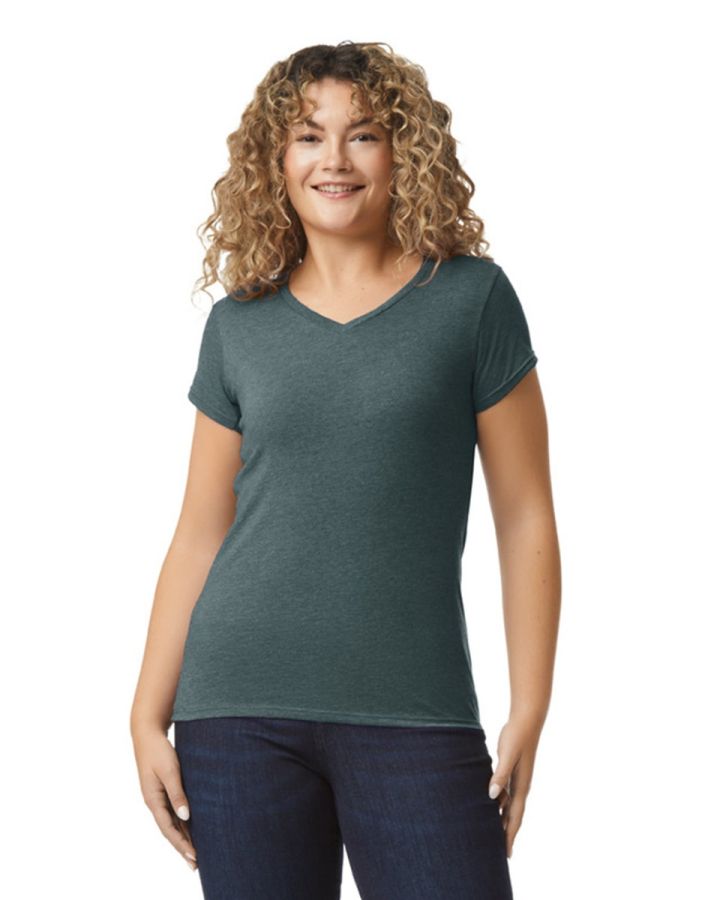 Softstyle T-Shirt Col-V personnalisé pour femme | Gildan