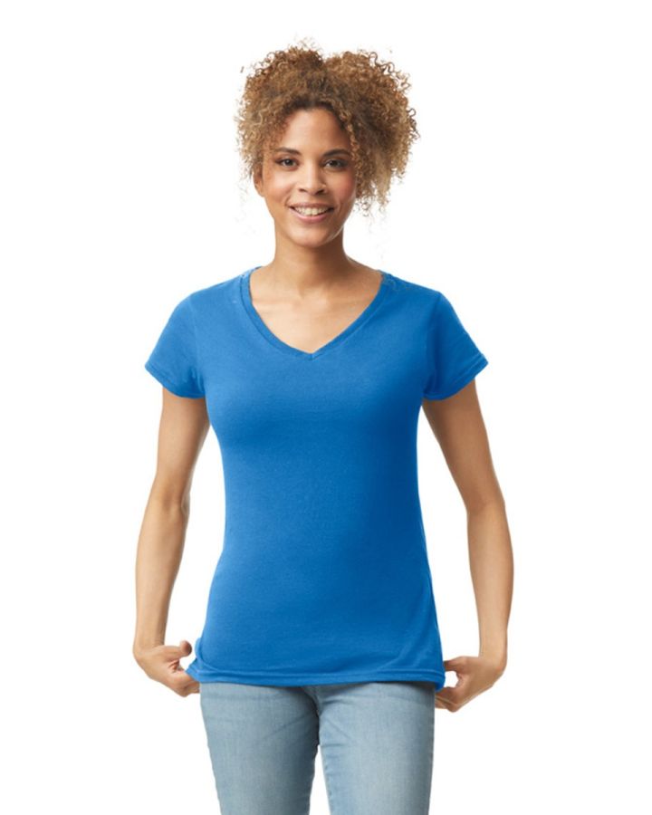 Softstyle T-Shirt Col-V personnalisé pour femme | Gildan