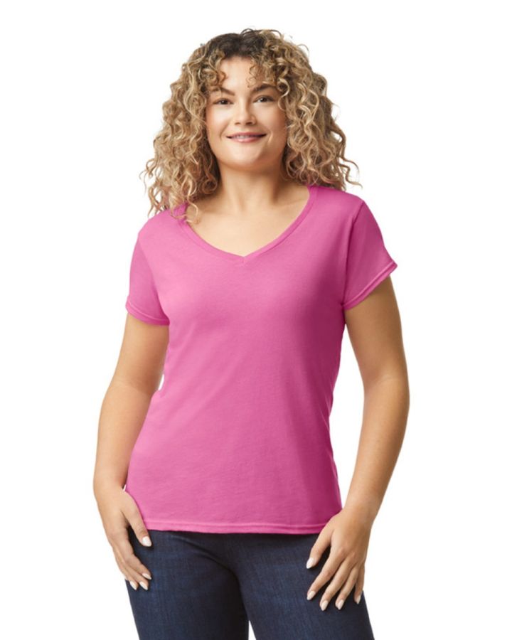 Softstyle T-Shirt Col-V personnalisé pour femme | Gildan