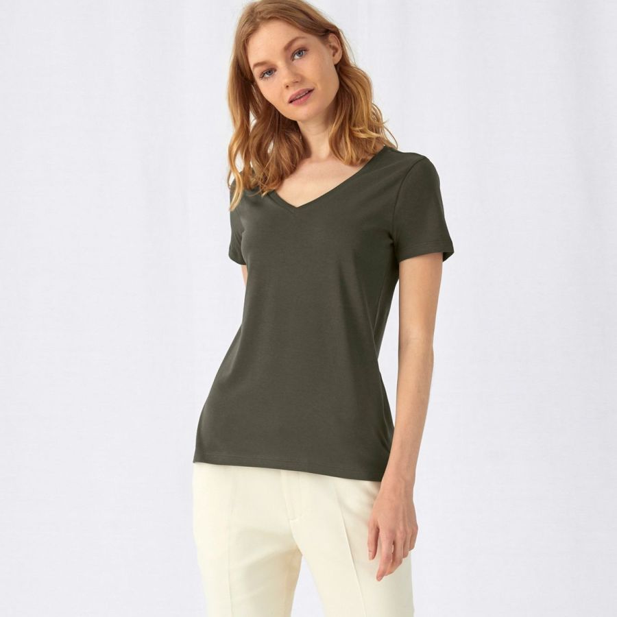 B&C Inspire V T-shirt à col en V personnalisé pour femme | B&C
