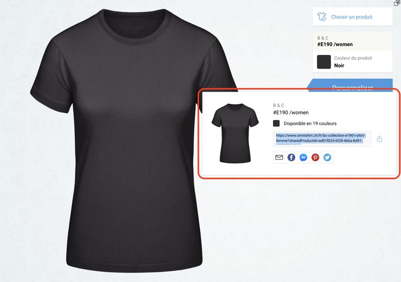 Partager le design via un lien unique