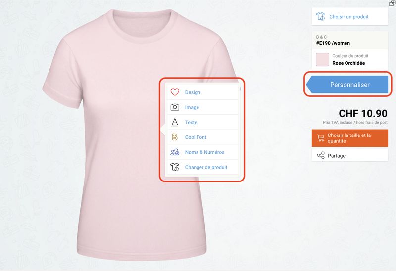 Concevoir votre propre T-shirt personnalisé