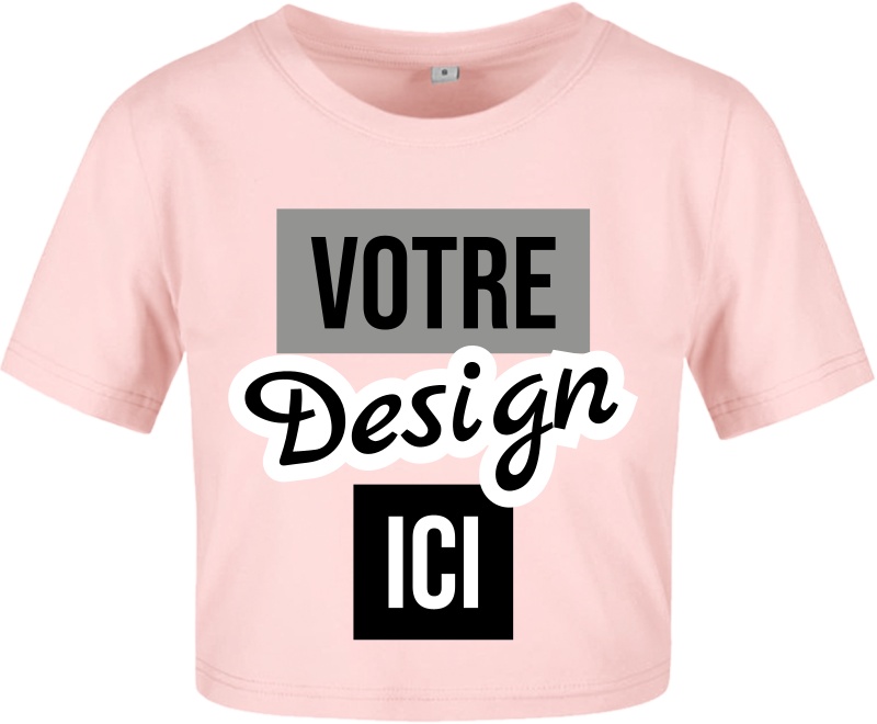 Build Your Brand Cropped Tee à personnaliser